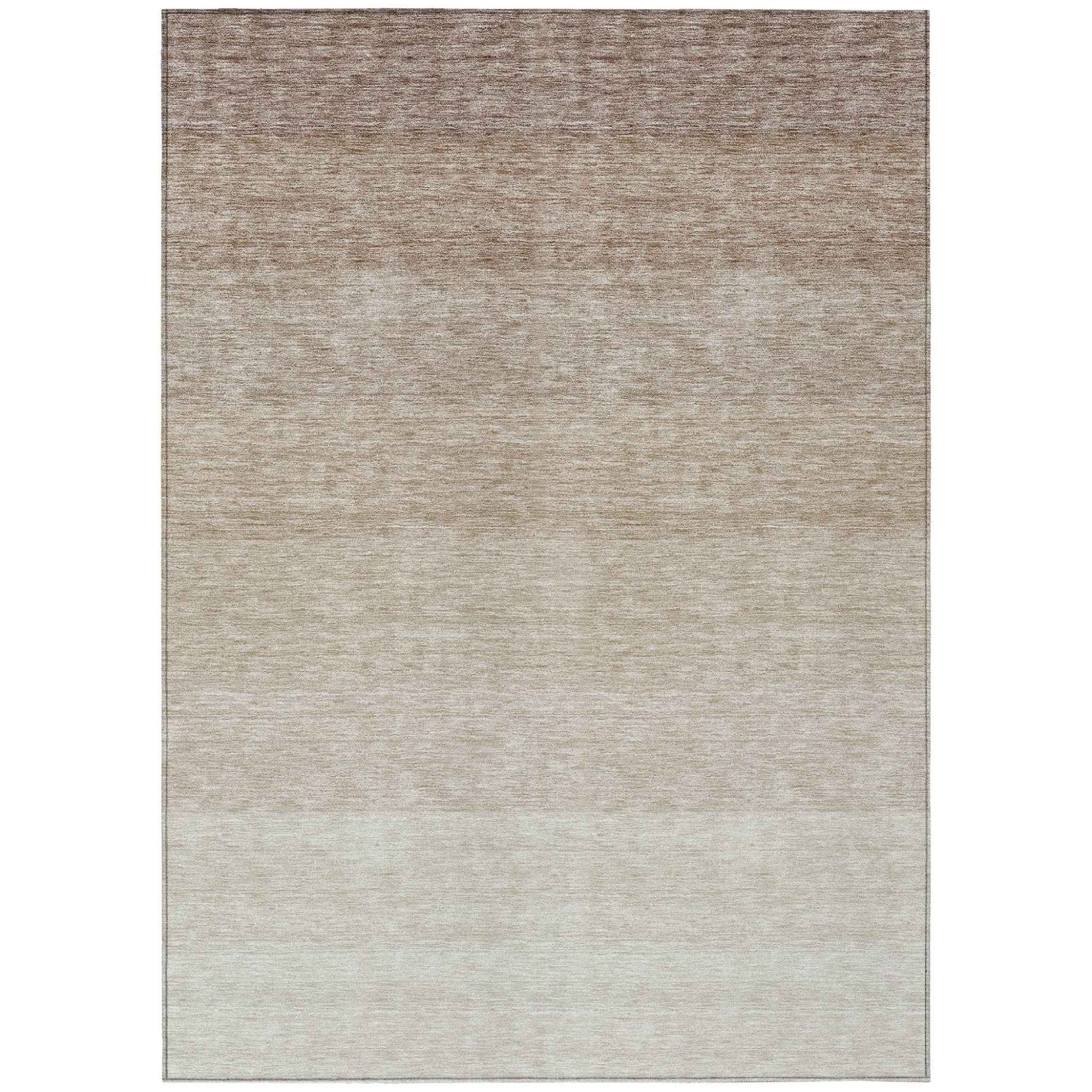 5' X 8' Beige And Ivory Ombre Washable Indoor Outdoor Area Rug