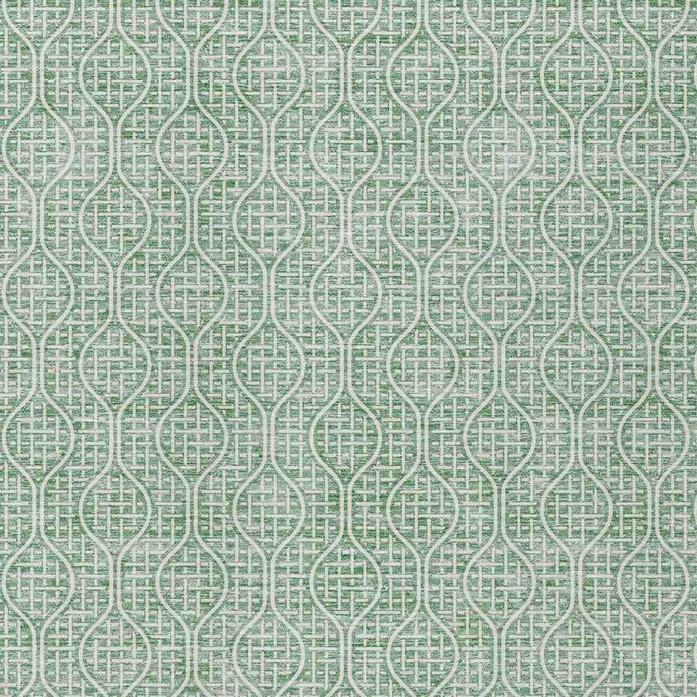 3' X 5' Sage And Gray Geometric Washable Indoor Outdoor Area Rug