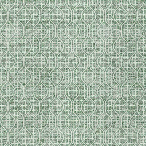 3' X 5' Sage And Gray Geometric Washable Indoor Outdoor Area Rug