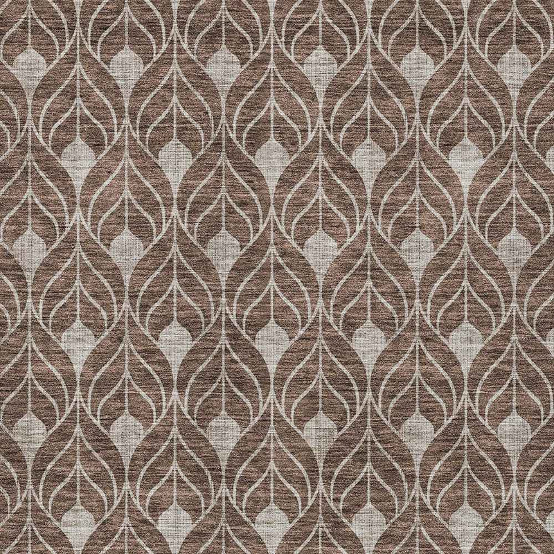 3' X 5' Chocolate And Beige Geometric Washable Indoor Outdoor Area Rug