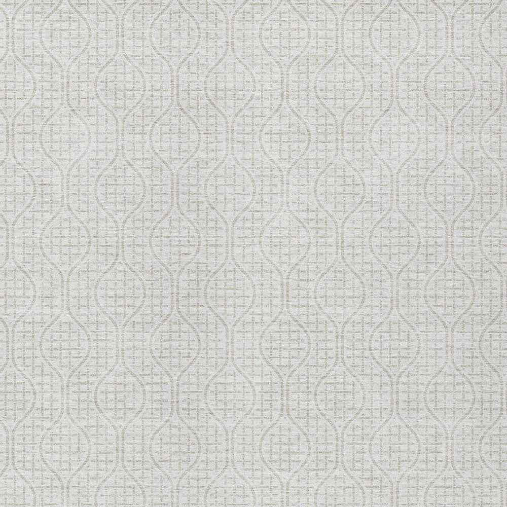 8' X 10' Ivory And Beige Geometric Washable Indoor Outdoor Area Rug