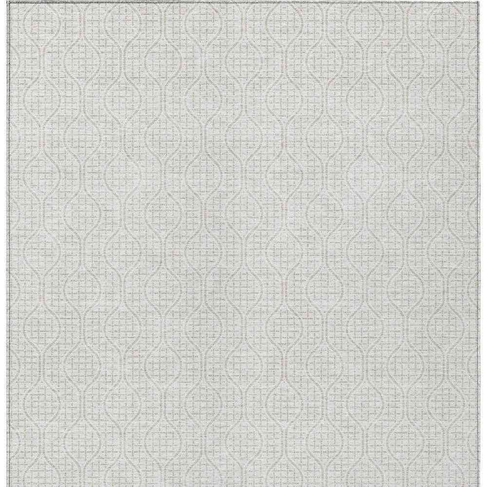 8' X 10' Ivory And Beige Geometric Washable Indoor Outdoor Area Rug