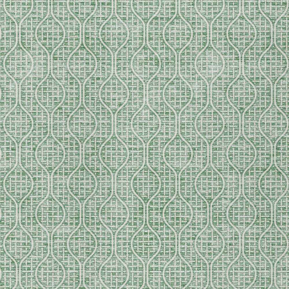 10' X 14' Sage And Gray Geometric Washable Indoor Outdoor Area Rug