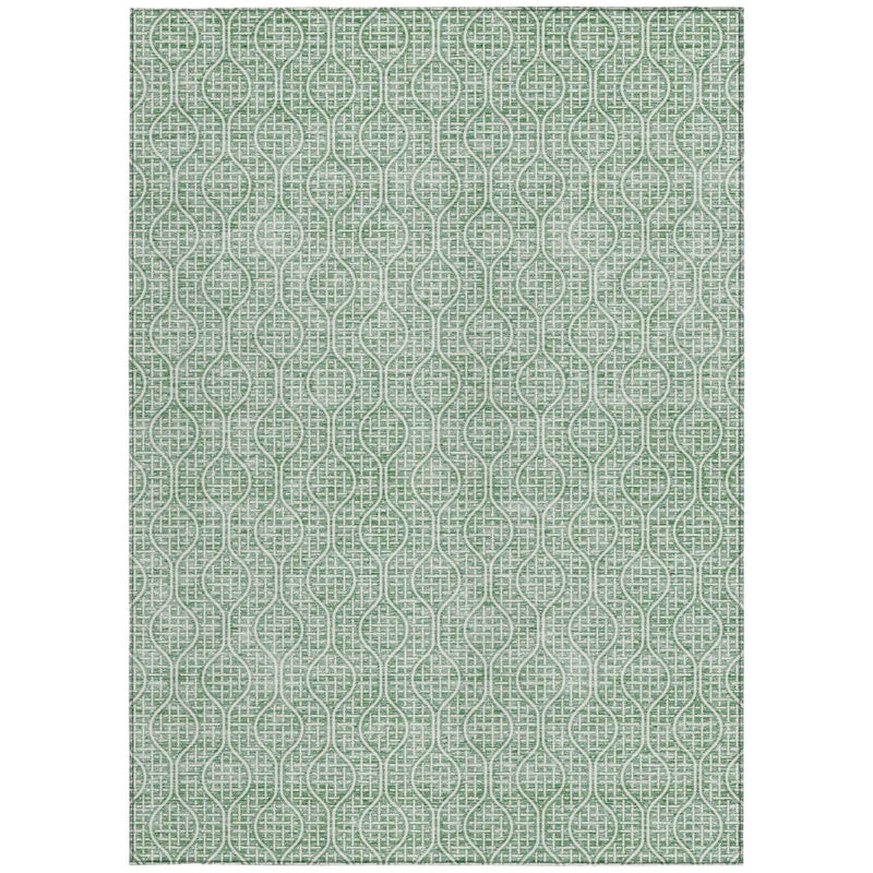 10' X 14' Sage And Gray Geometric Washable Indoor Outdoor Area Rug