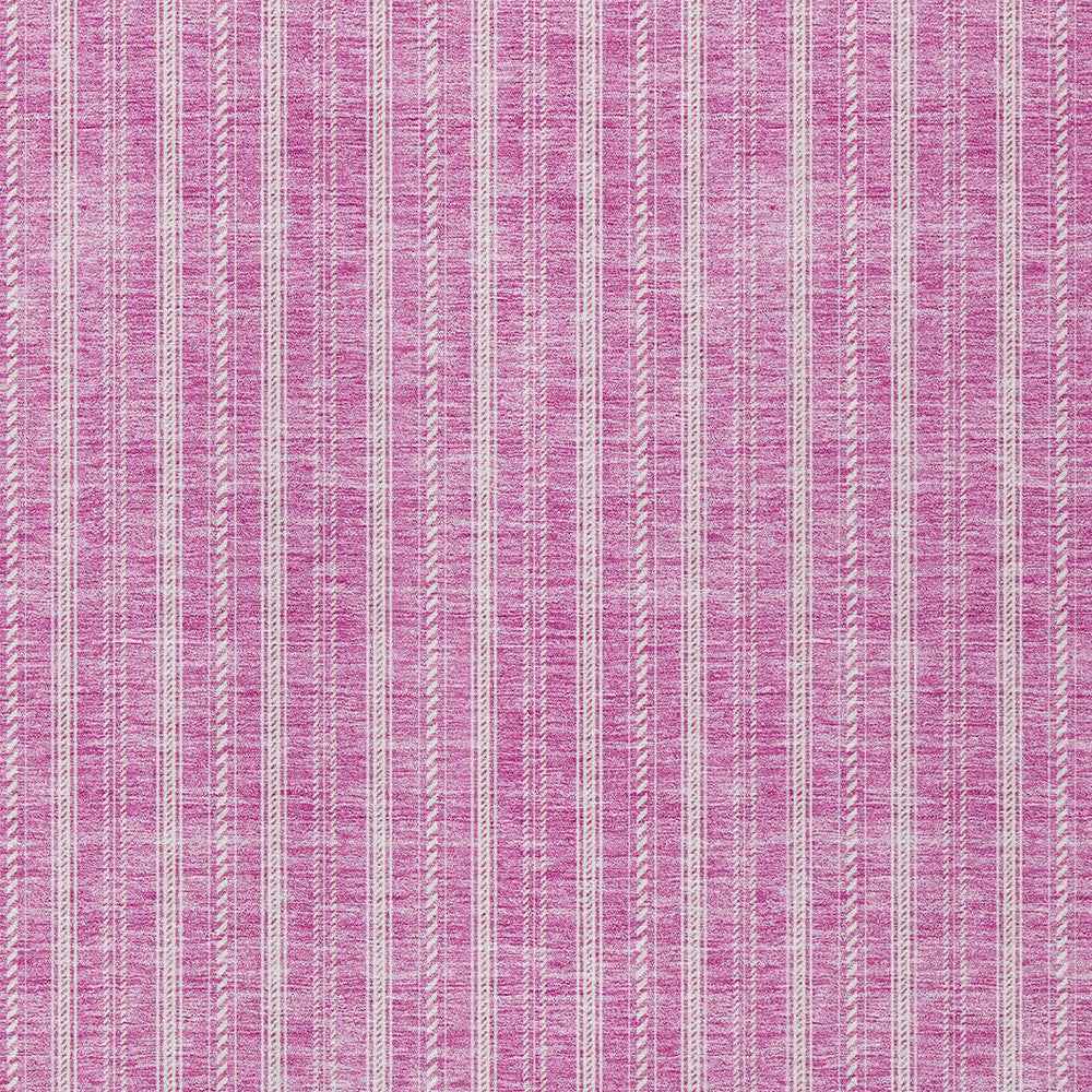 3' X 5' Blush And Ivory Striped Washable Indoor Outdoor Area Rug