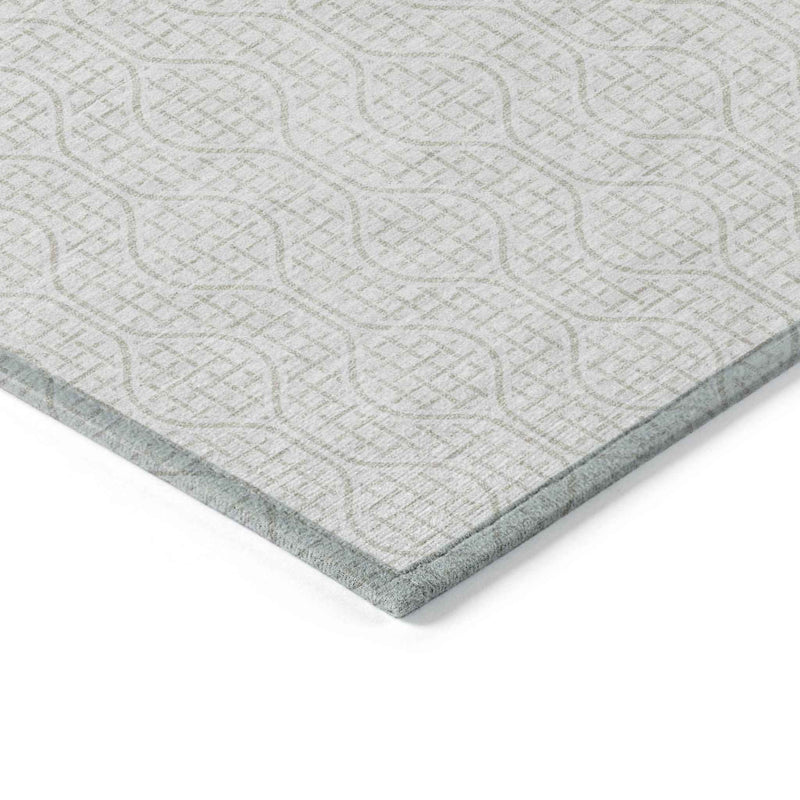 9' X 12' Ivory And Beige Geometric Washable Indoor Outdoor Area Rug