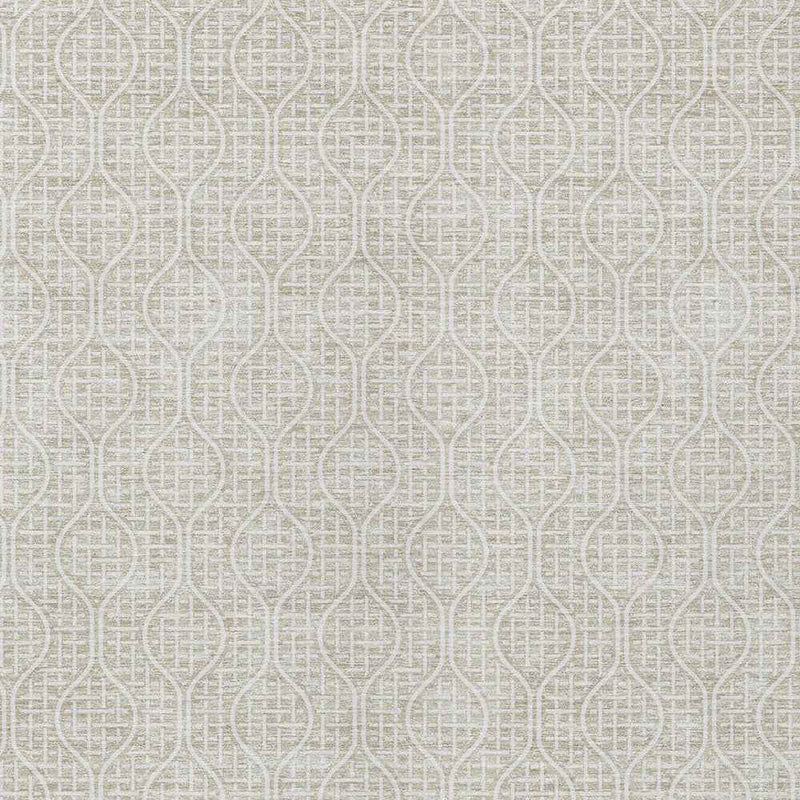 3' X 5' Beige And Ivory Geometric Washable Indoor Outdoor Area Rug