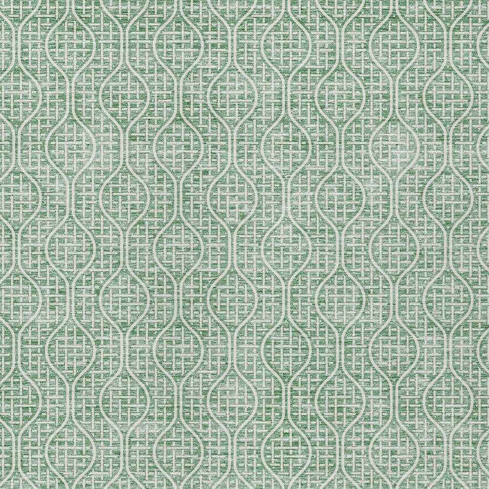 5' X 8' Sage And Gray Geometric Washable Indoor Outdoor Area Rug