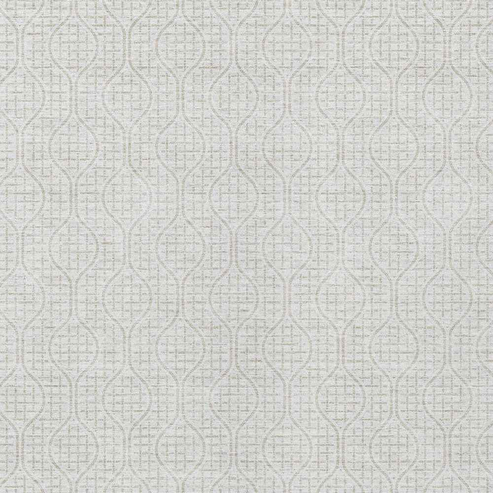 5' X 8' Ivory And Beige Geometric Washable Indoor Outdoor Area Rug