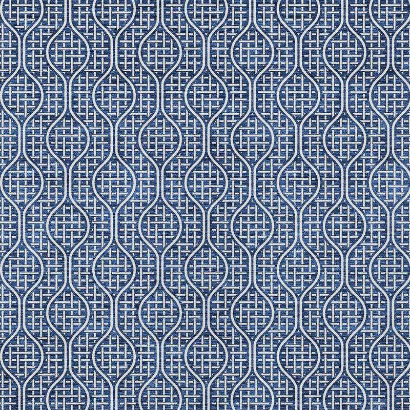 3' X 5' Navy Blue And Ivory Geometric Washable Indoor Outdoor Area Rug
