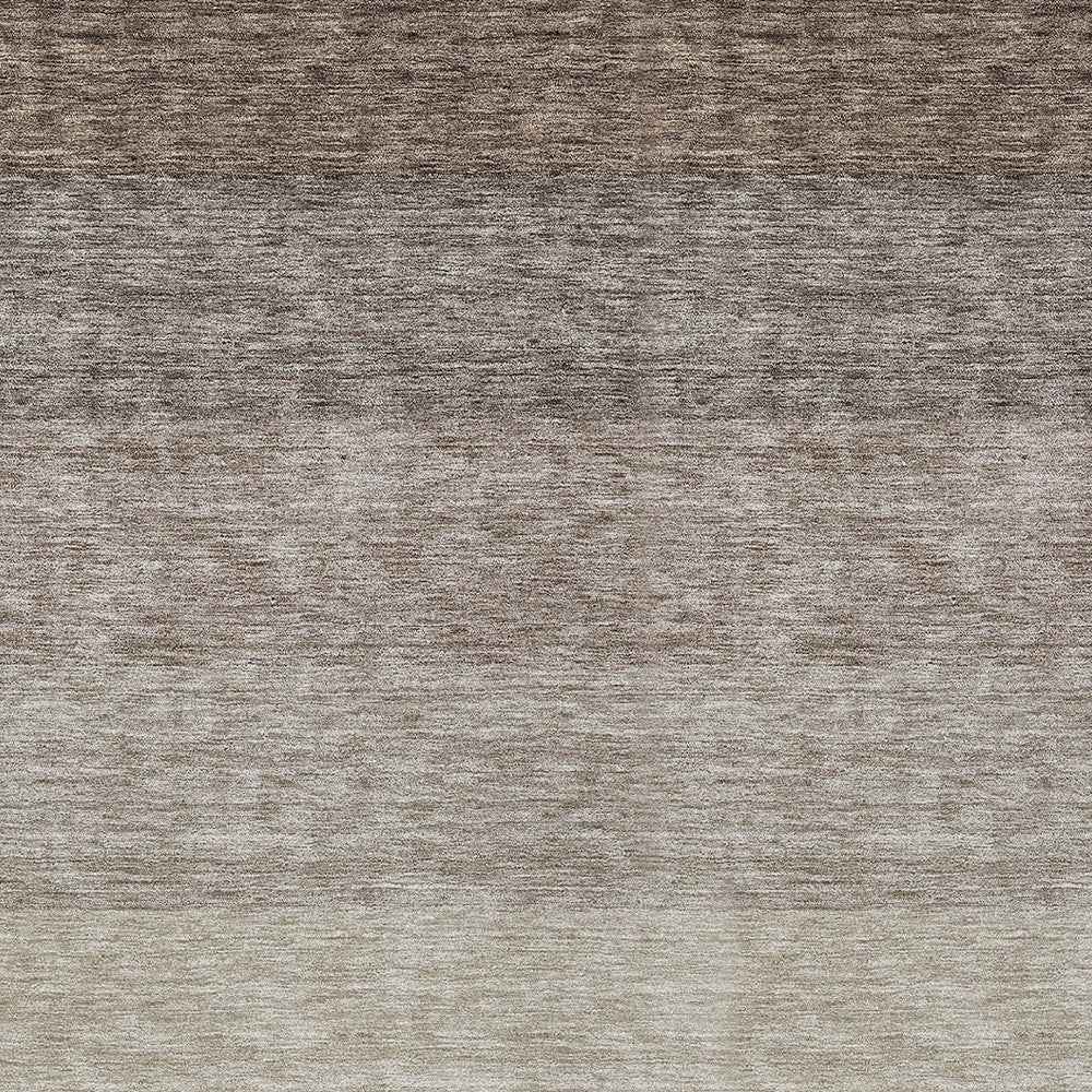 5' X 8' Brown And Ivory Ombre Washable Indoor Outdoor Area Rug
