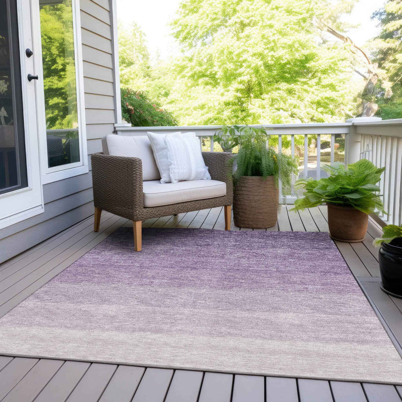 8' X 10' Purple And Lavender Ombre Washable Indoor Outdoor Area Rug