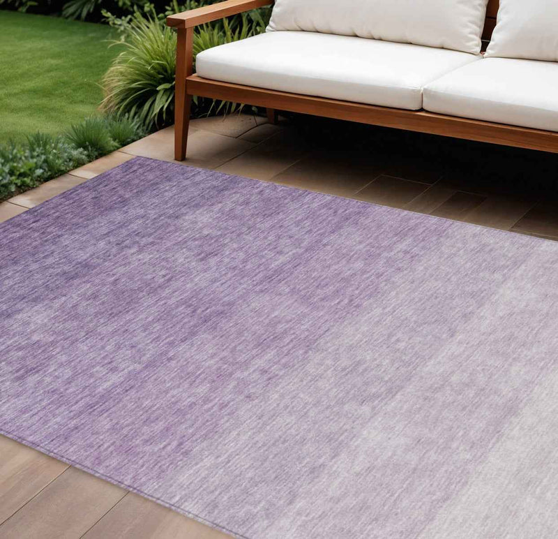 8' X 10' Purple And Lavender Ombre Washable Indoor Outdoor Area Rug
