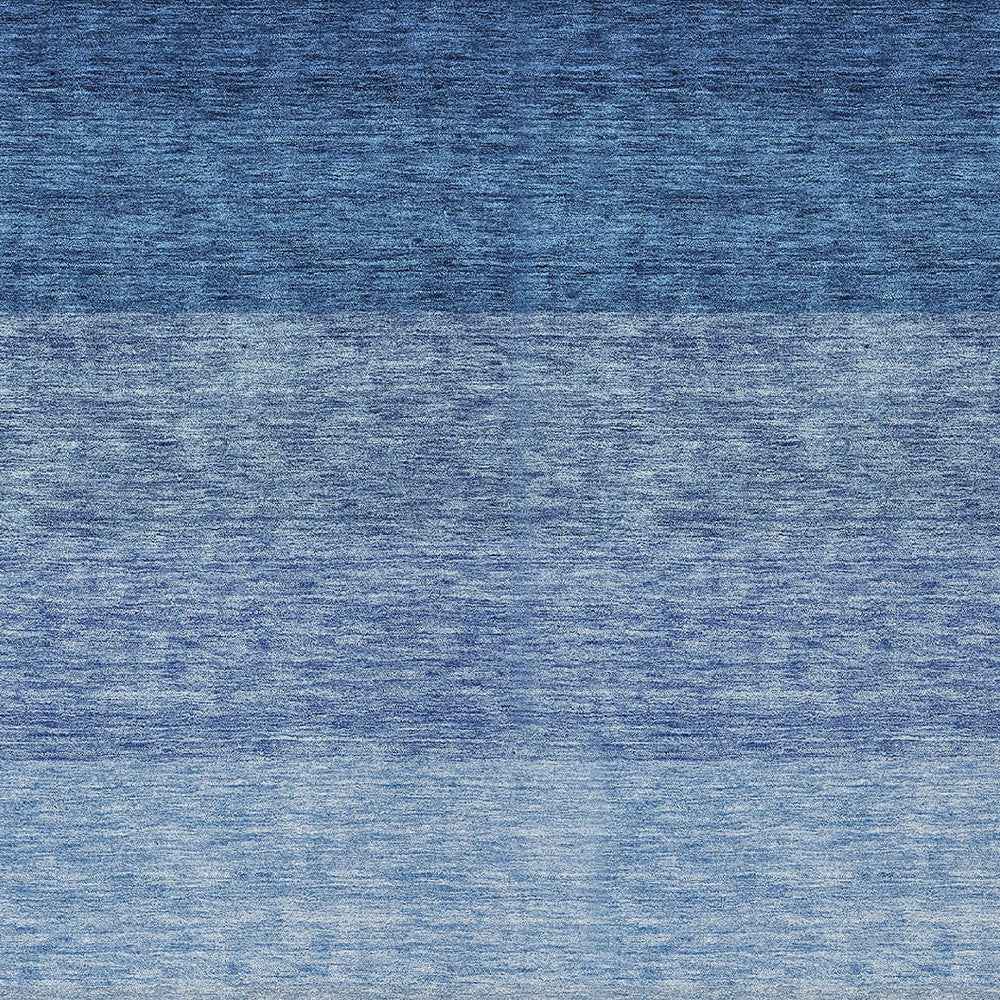 8' X 10' Blue And Gray Ombre Washable Indoor Outdoor Area Rug