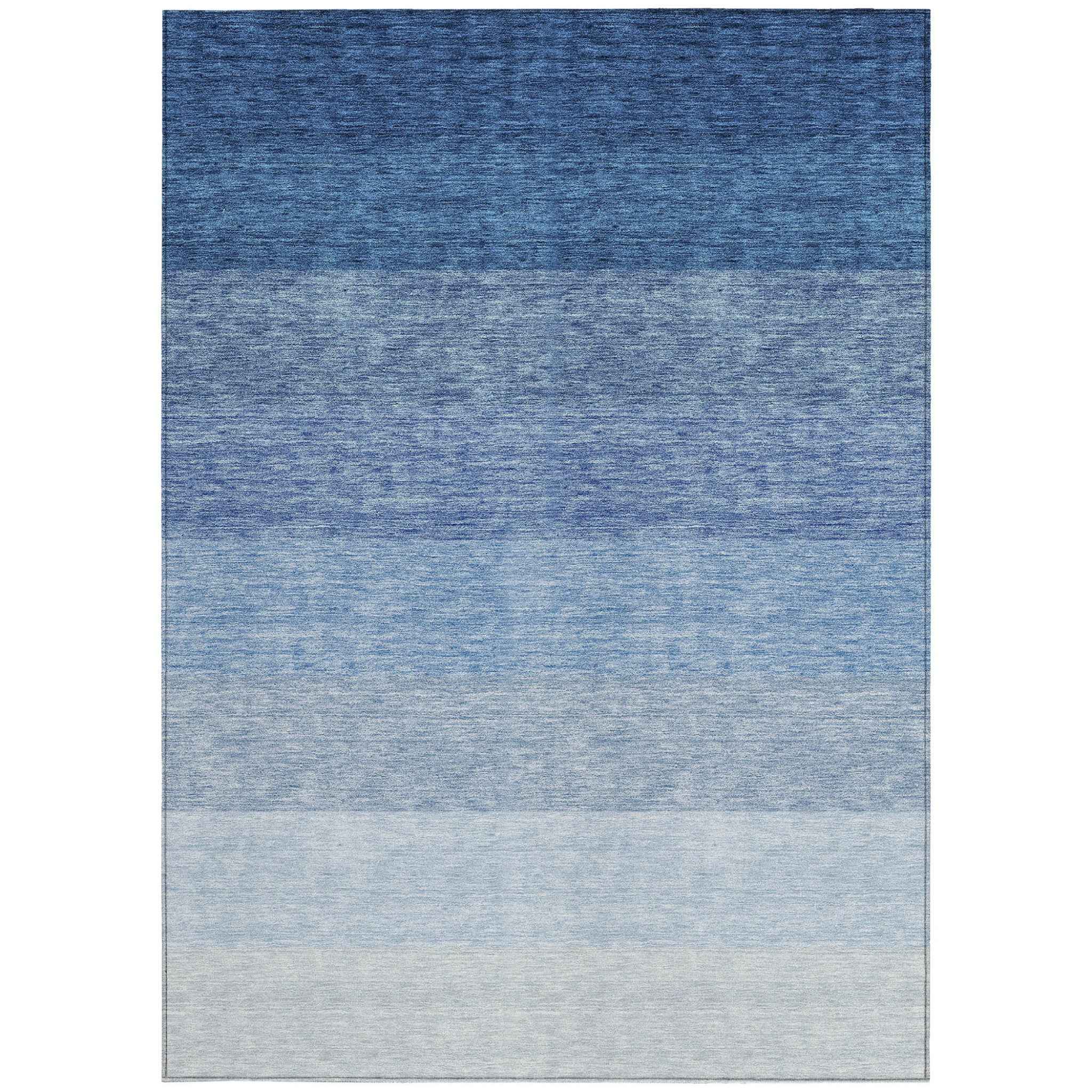 8' X 10' Blue And Gray Ombre Washable Indoor Outdoor Area Rug