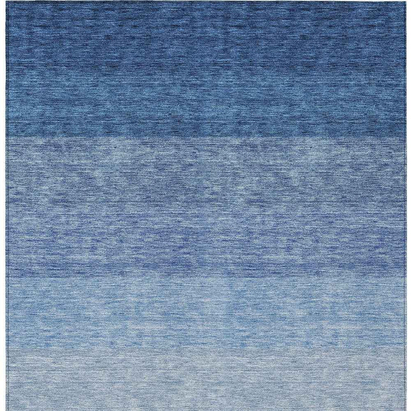 5' X 8' Blue And Gray Ombre Washable Indoor Outdoor Area Rug