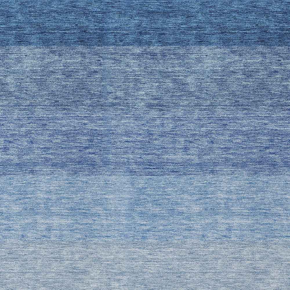 5' X 8' Blue And Gray Ombre Washable Indoor Outdoor Area Rug