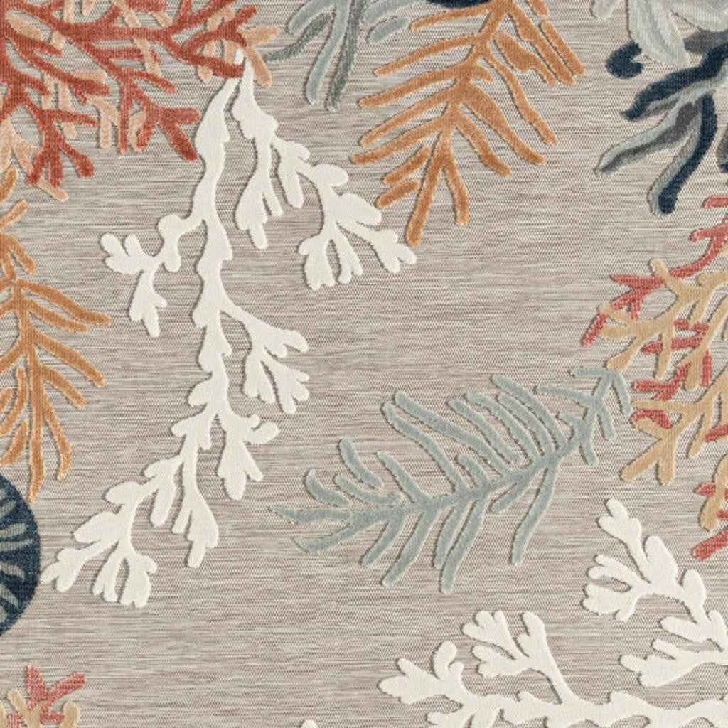 8' X 10' Blue And Gray Indoor Outdoor Area Rug