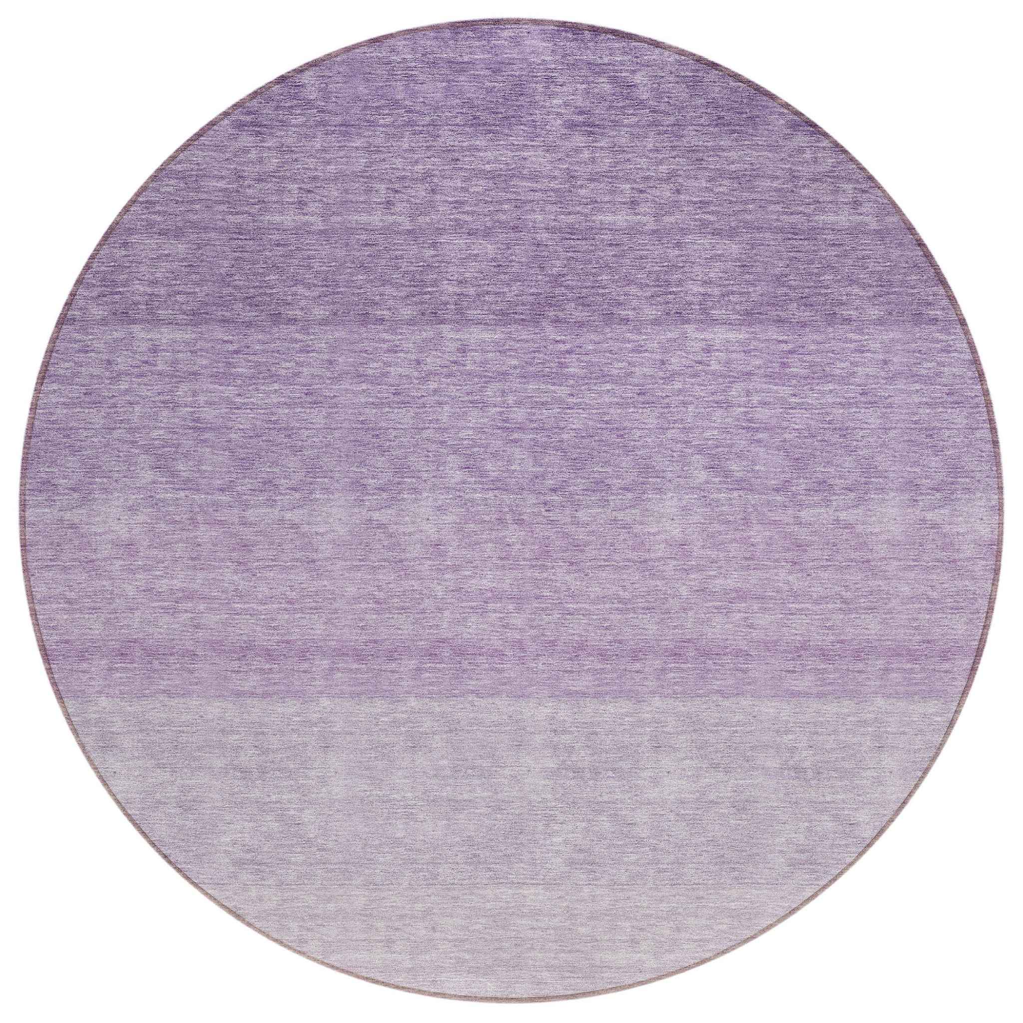 8' Purple And Lavender Round Ombre Washable Indoor Outdoor Area Rug