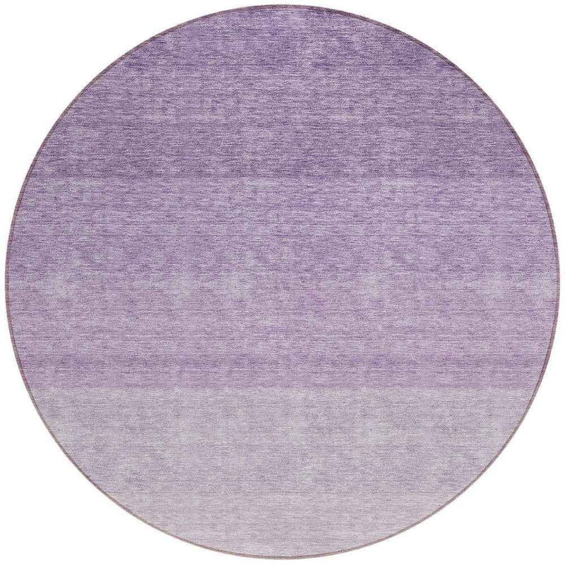8' Purple And Lavender Round Ombre Washable Indoor Outdoor Area Rug