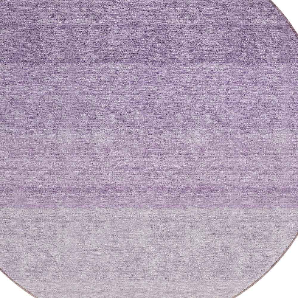 8' Purple And Lavender Round Ombre Washable Indoor Outdoor Area Rug