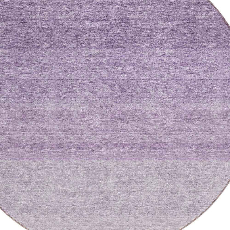 8' Purple And Lavender Round Ombre Washable Indoor Outdoor Area Rug