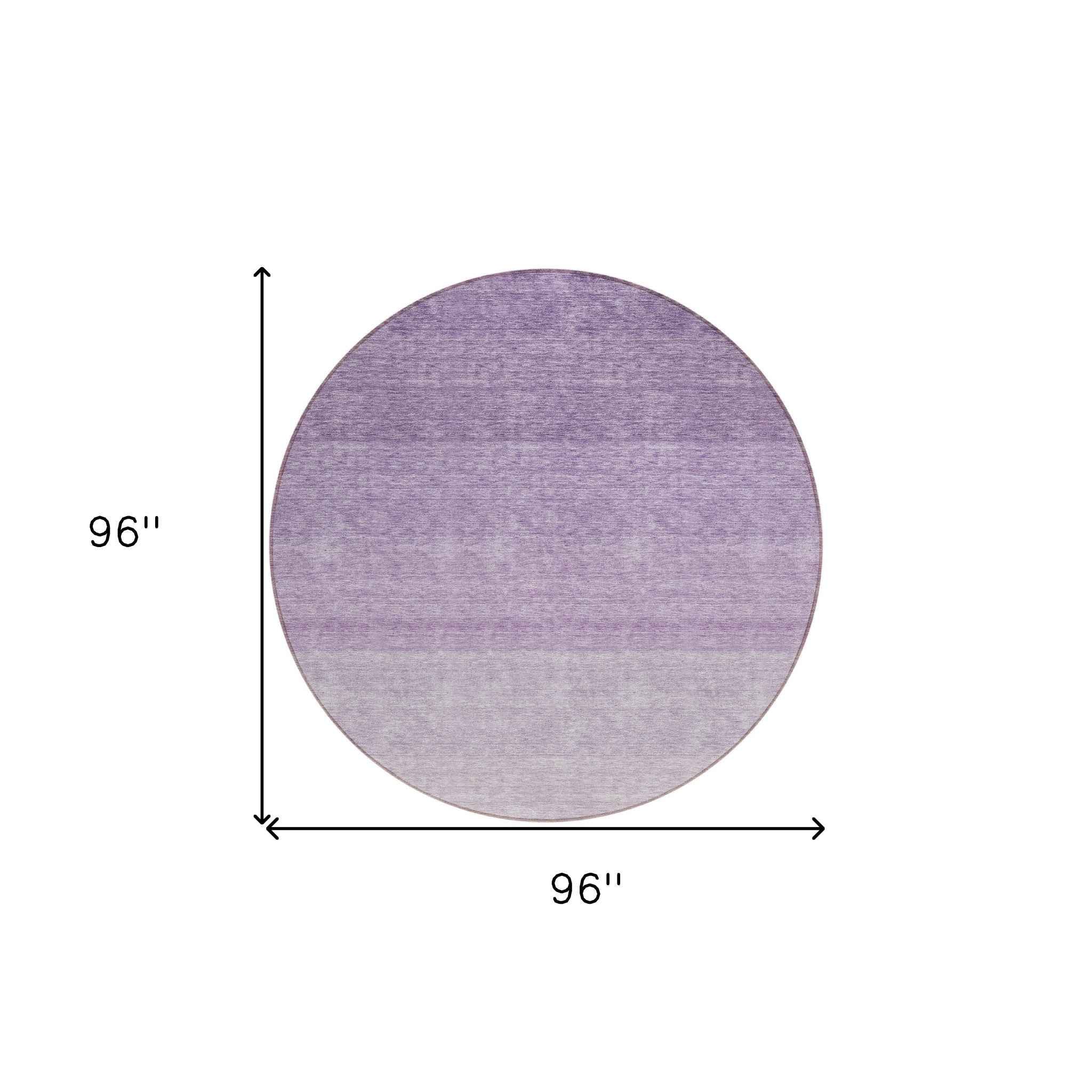 8' Purple And Lavender Round Ombre Washable Indoor Outdoor Area Rug