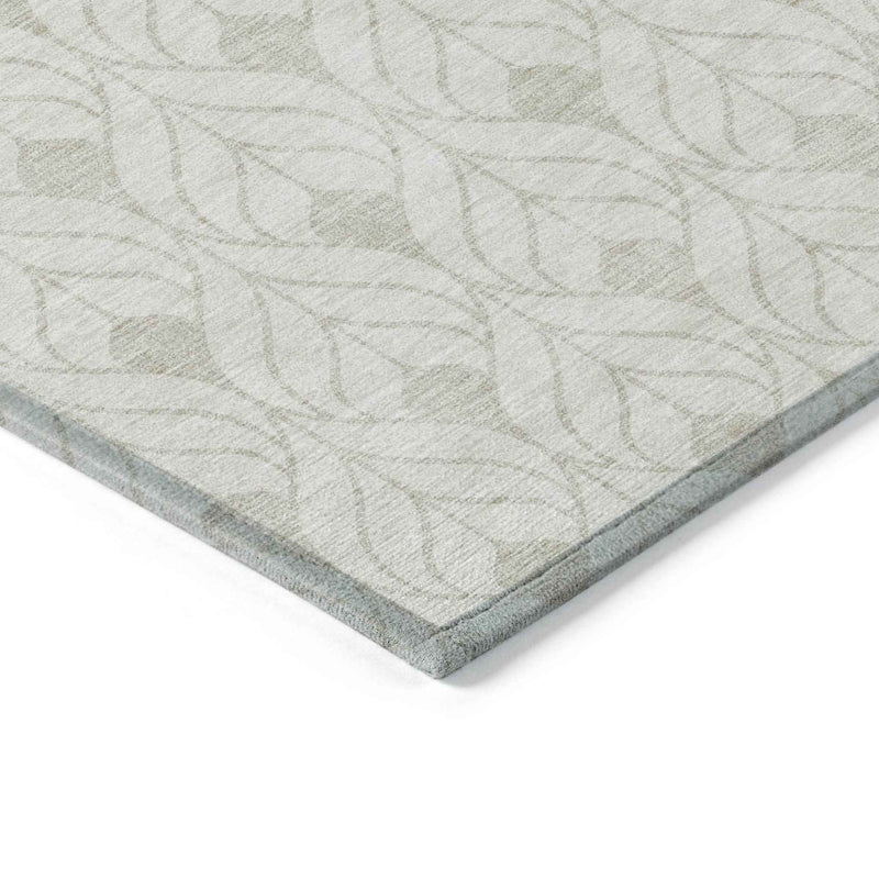 5' X 8' Ivory And Beige Geometric Washable Indoor Outdoor Area Rug