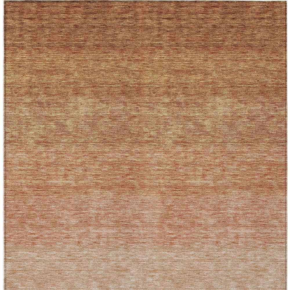 3' X 5' Copper And Beige Ombre Washable Indoor Outdoor Area Rug