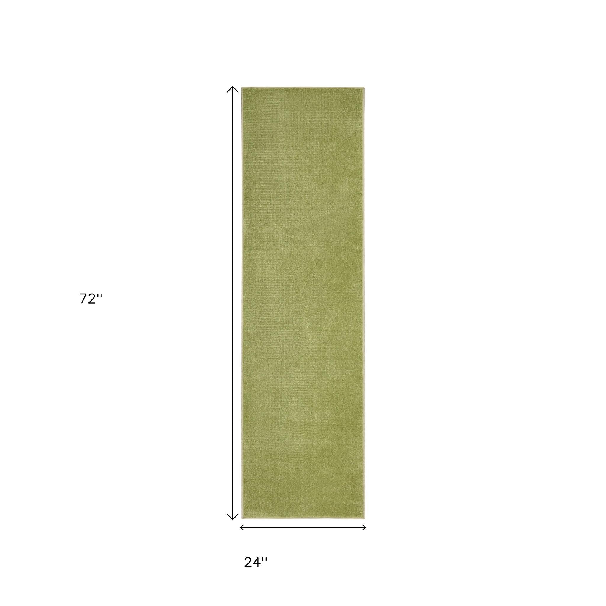6' Green Indoor Outdoor Runner Rug - Outdoor