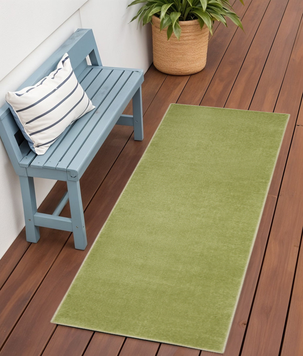 6' Green Indoor Outdoor Runner Rug - Outdoor