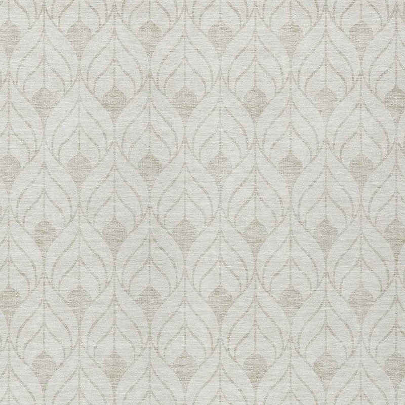 3' X 5' Ivory And Beige Geometric Washable Indoor Outdoor Area Rug