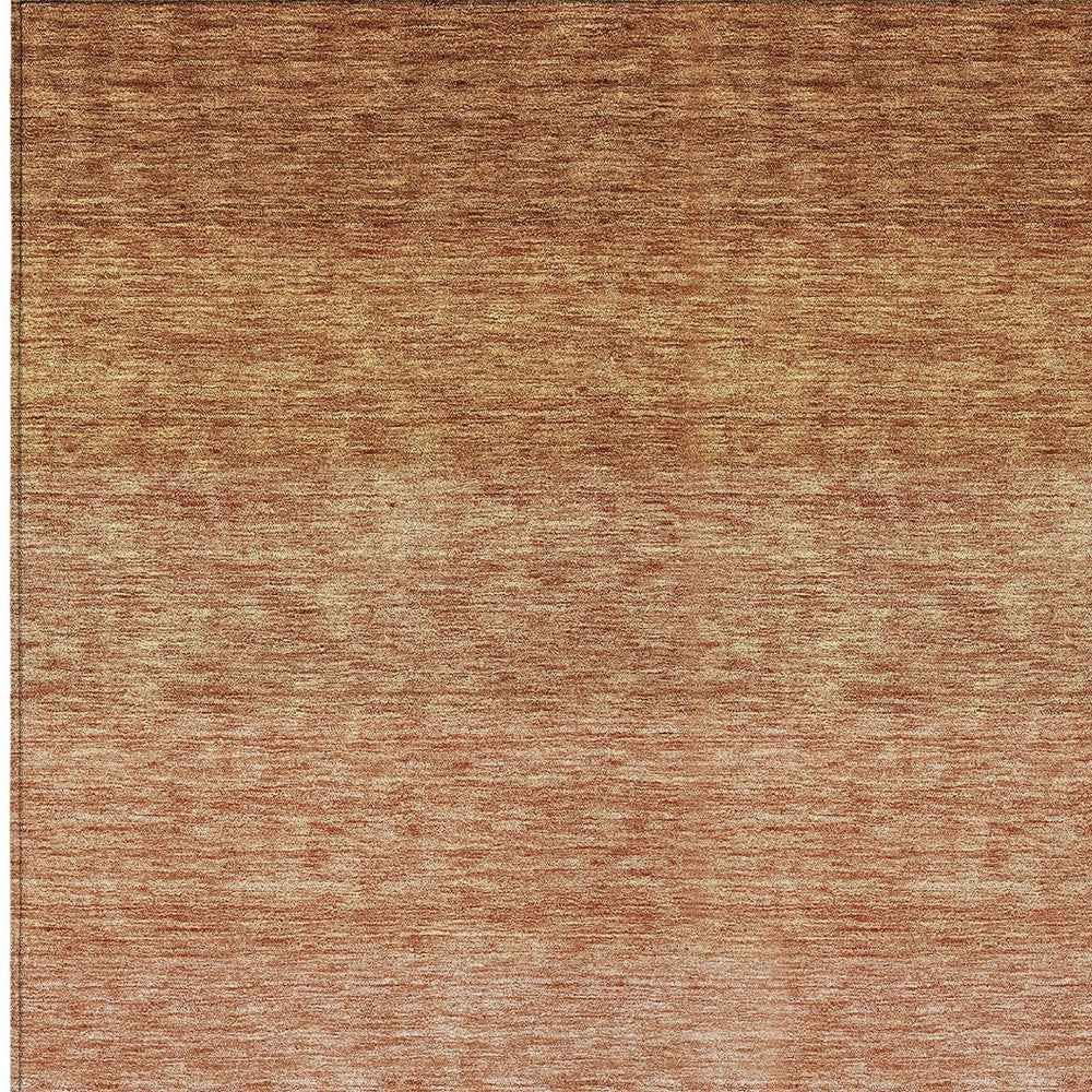 8' X 10' Copper And Beige Ombre Washable Indoor Outdoor Area Rug