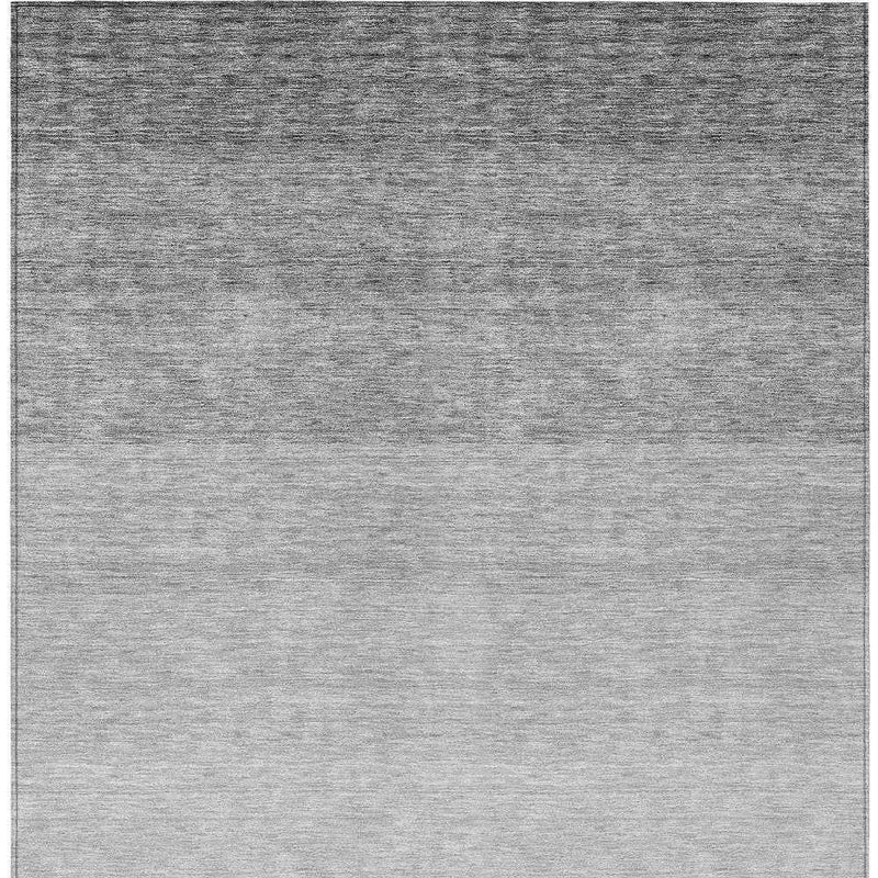 8' X 10' Gray And Light Gray Ombre Washable Indoor Outdoor Area Rug