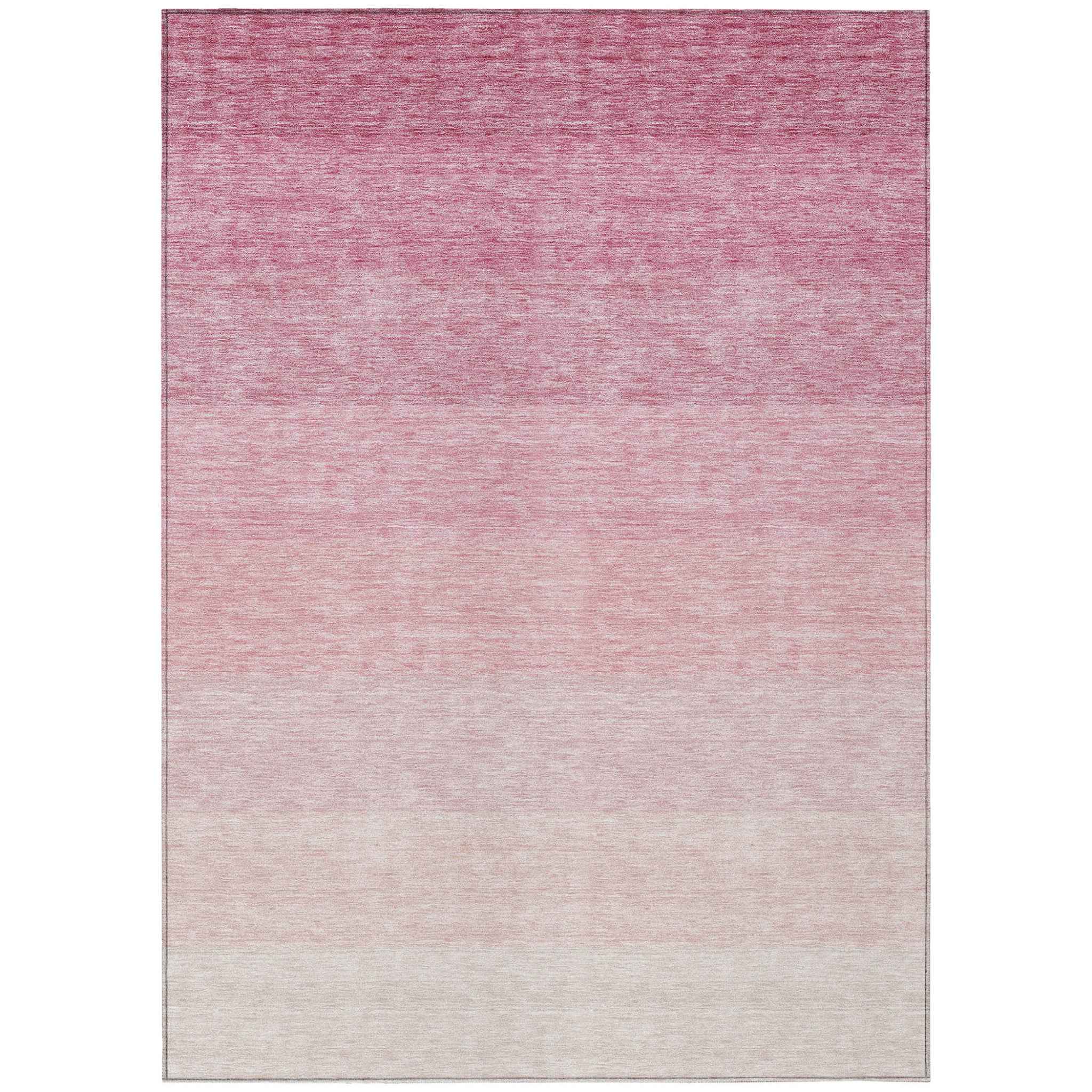 10' X 14' Pink And Ivory Ombre Washable Indoor Outdoor Area Rug