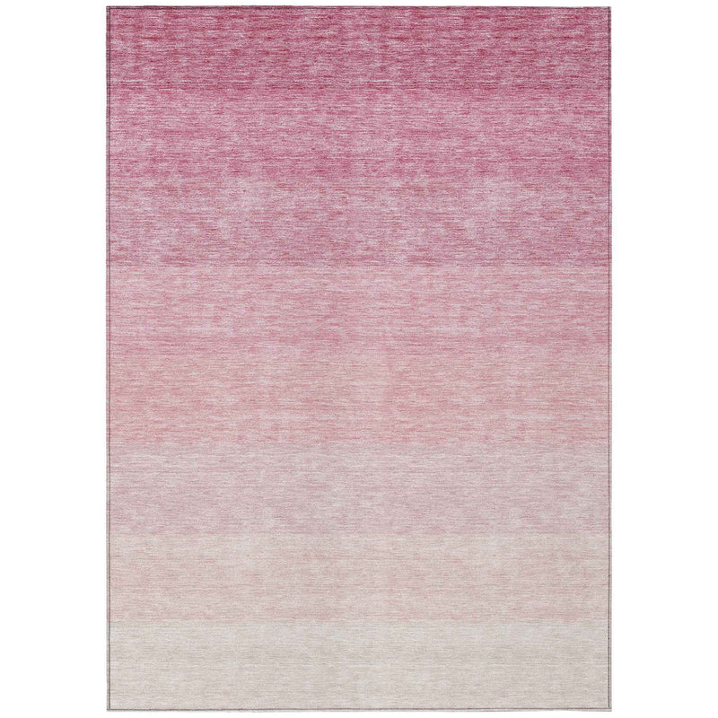 10' X 14' Pink And Ivory Ombre Washable Indoor Outdoor Area Rug