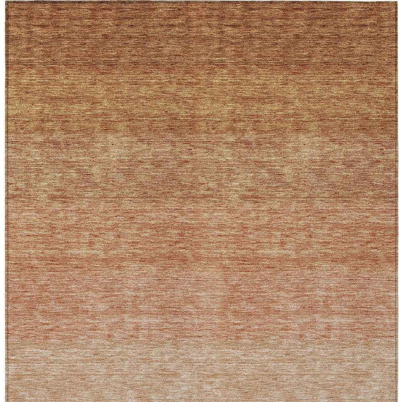 10' X 14' Copper And Beige Ombre Washable Indoor Outdoor Area Rug