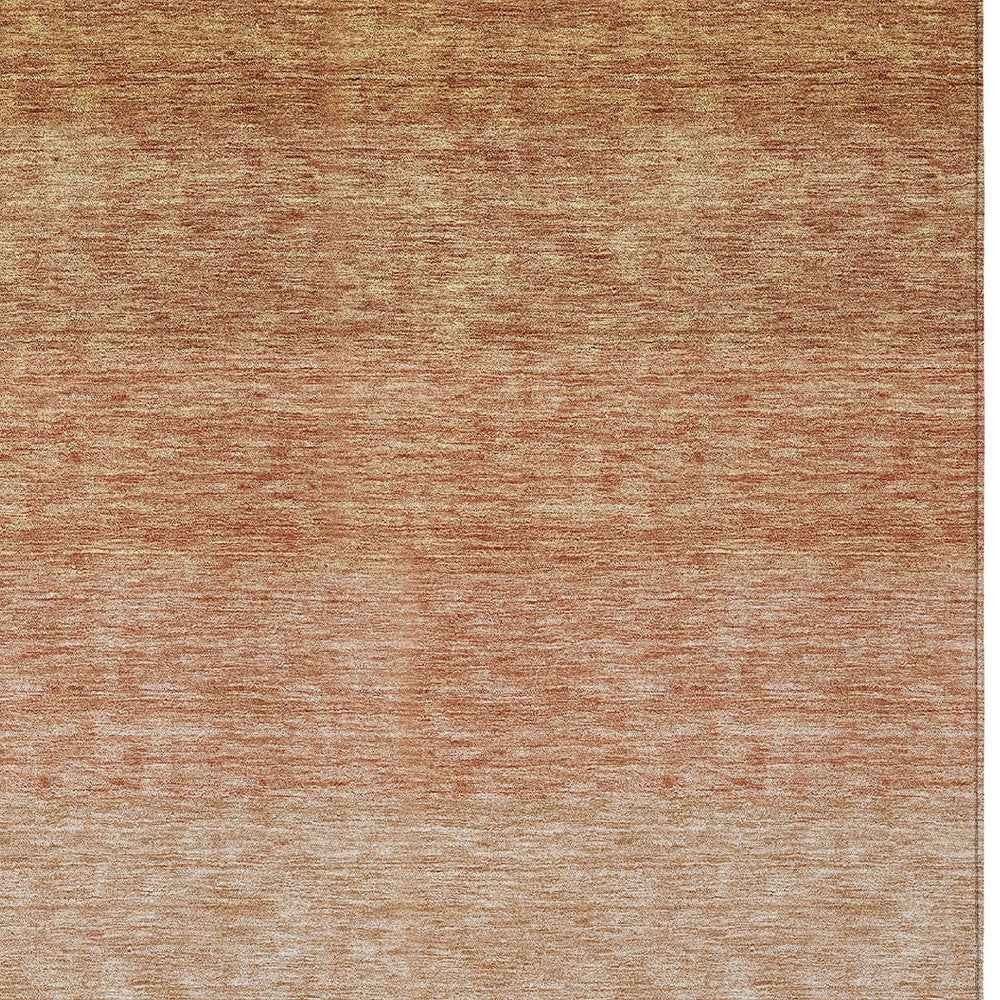 5' X 8' Copper And Beige Ombre Washable Indoor Outdoor Area Rug