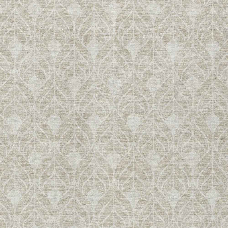 8' X 10' Beige And Ivory Geometric Washable Indoor Outdoor Area Rug