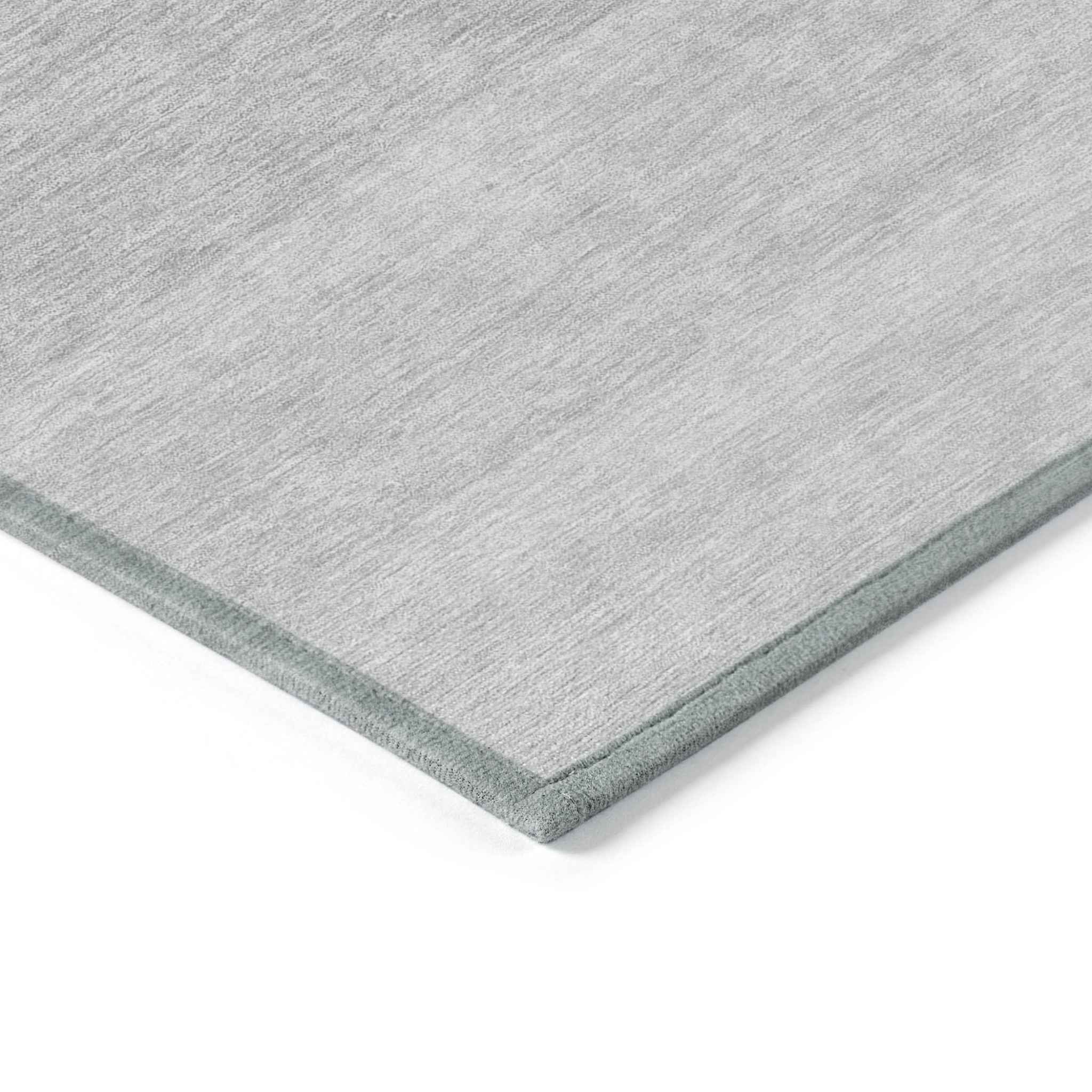 10' X 14' Gray And Light Gray Ombre Washable Indoor Outdoor Area Rug