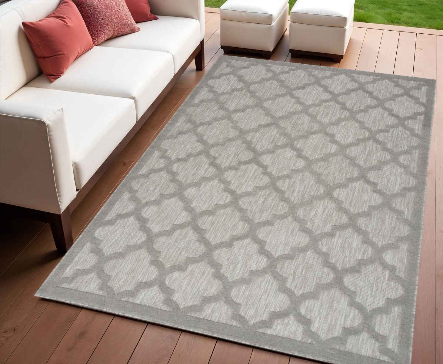 4' X 6' Gray Indoor Outdoor Area Rug