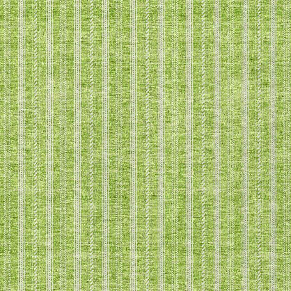 8' X 10' Lime Green And Ivory Striped Washable Indoor Outdoor Area Rug