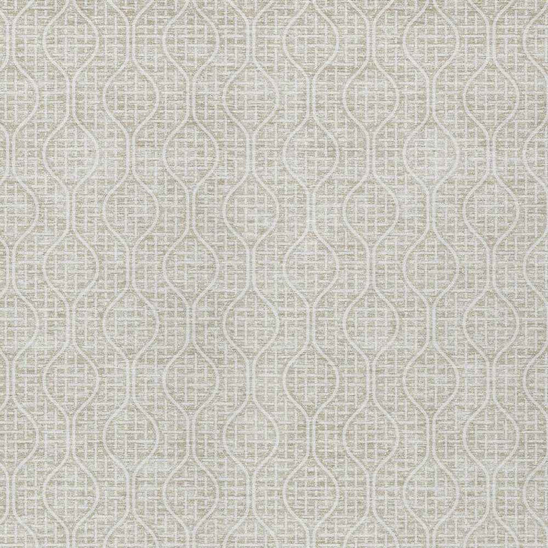 8' X 10' Beige And Ivory Geometric Washable Indoor Outdoor Area Rug