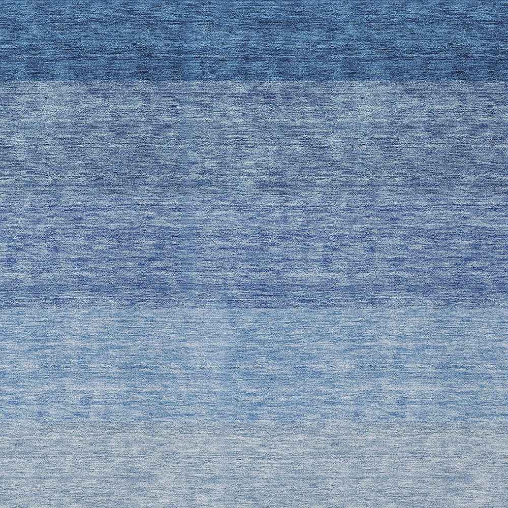 9' X 12' Blue And Gray Ombre Washable Indoor Outdoor Area Rug