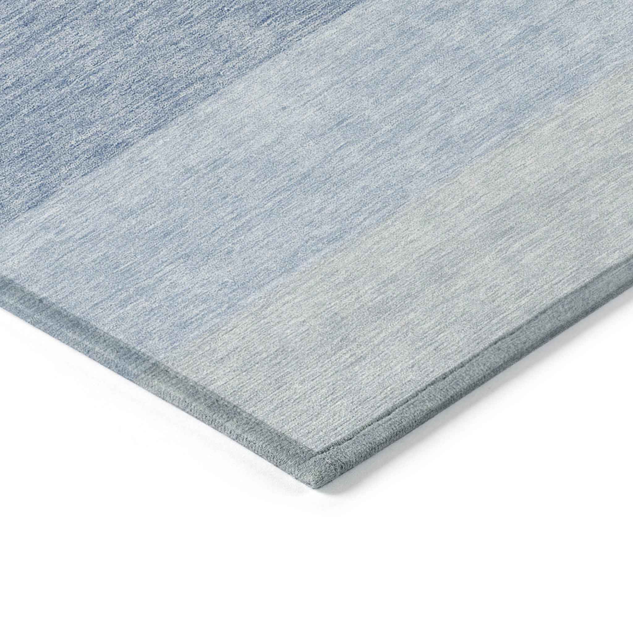 9' X 12' Blue And Gray Ombre Washable Indoor Outdoor Area Rug
