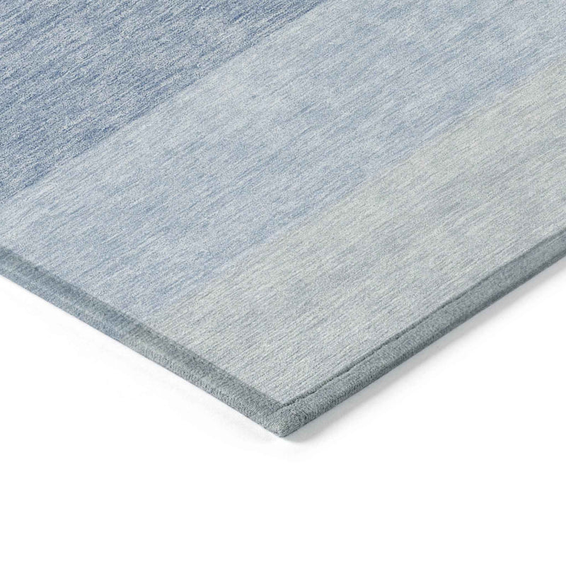 9' X 12' Blue And Gray Ombre Washable Indoor Outdoor Area Rug