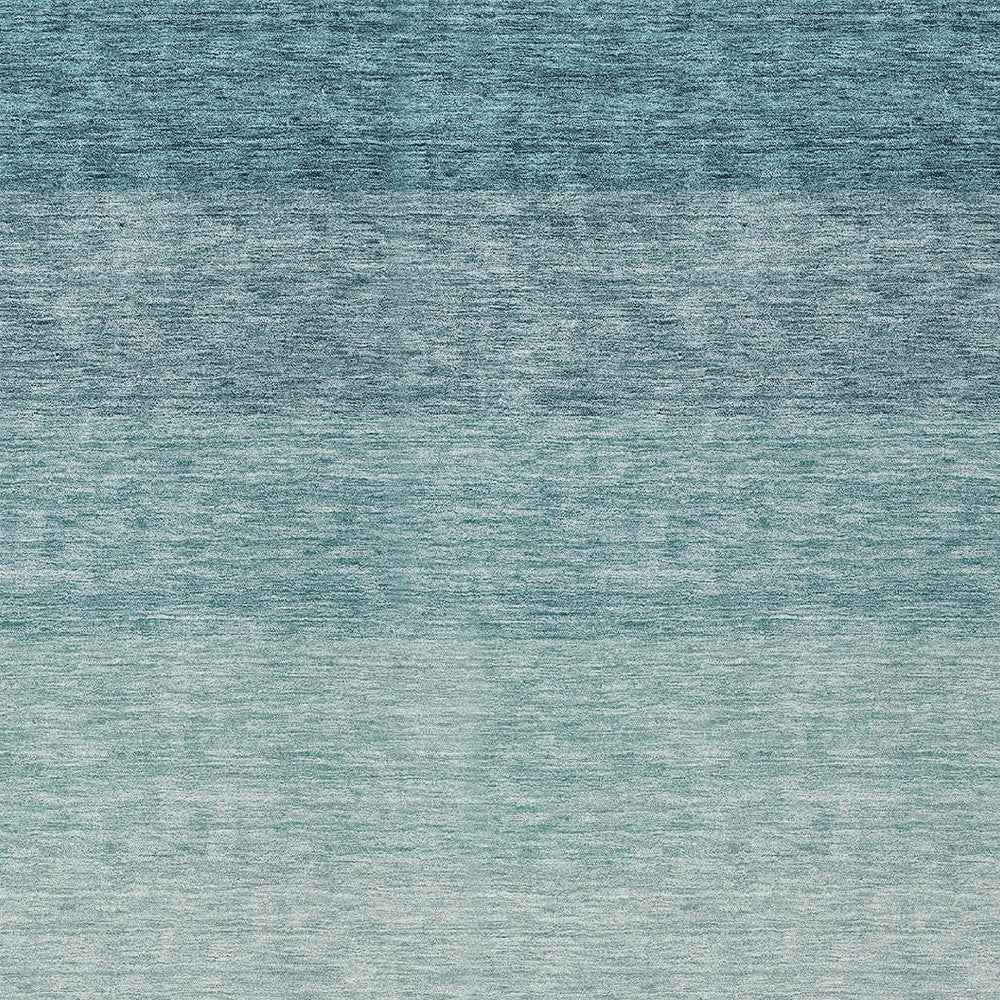 8' X 10' Teal Blue And Ivory Ombre Washable Indoor Outdoor Area Rug