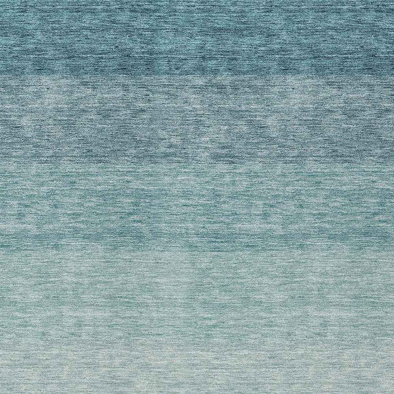 8' X 10' Teal Blue And Ivory Ombre Washable Indoor Outdoor Area Rug