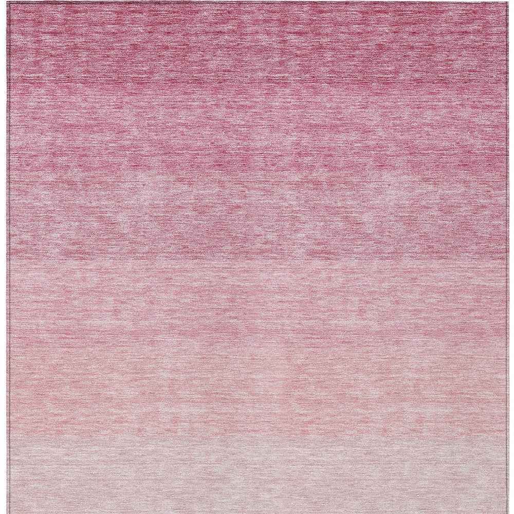 5' X 8' Pink And Ivory Ombre Washable Indoor Outdoor Area Rug