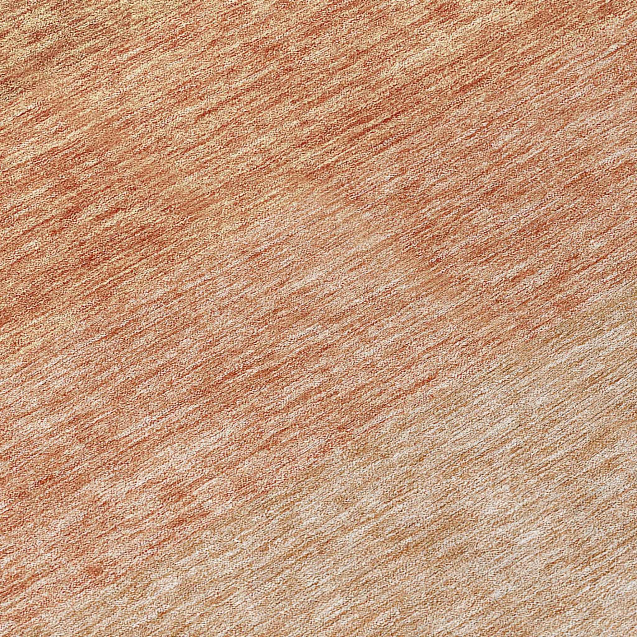 8' Copper And Beige Round Ombre Washable Indoor Outdoor Area Rug